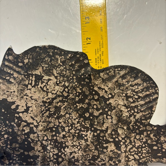 VTG Pier 1 Lg Metal Angel Fish Blue Glass Eye Hand cut Distressed Sculpture - Picture 4 of 4